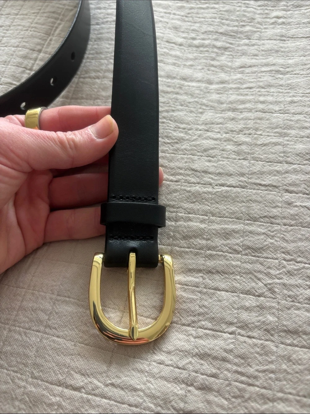 SOLD J. Crew Classic Belt in Italian Leather in Black Size M - Picture 4 of 6